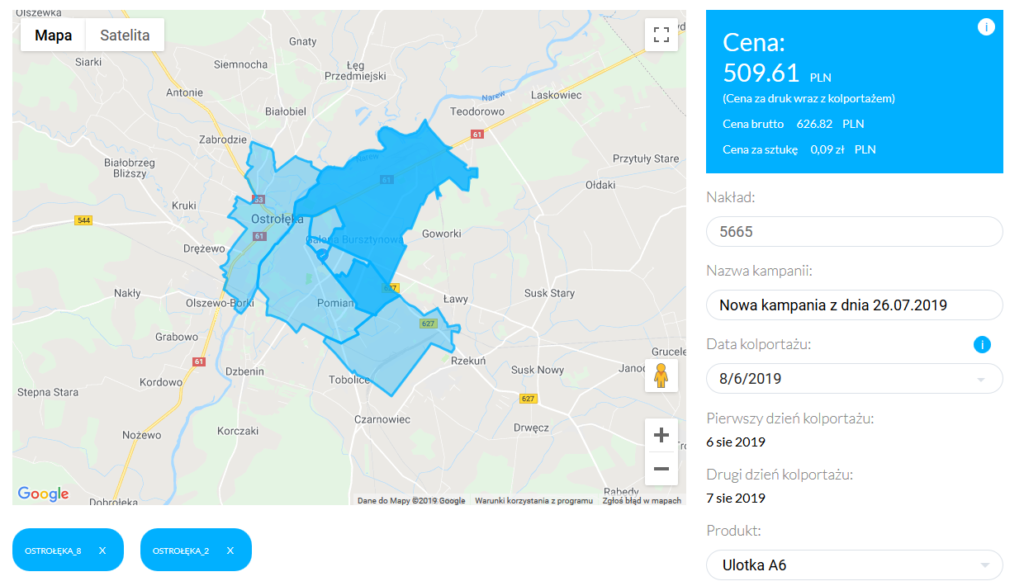 Kolportaż ulotek Ostrołęka